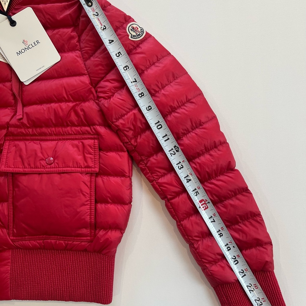 Moncler SILENE Red Bomber Style Puffer - Picture 12 of 16